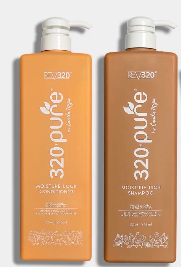 320 Pure Moisture Rich Shampoo & Moisture Lock Conditioner – 32 oz